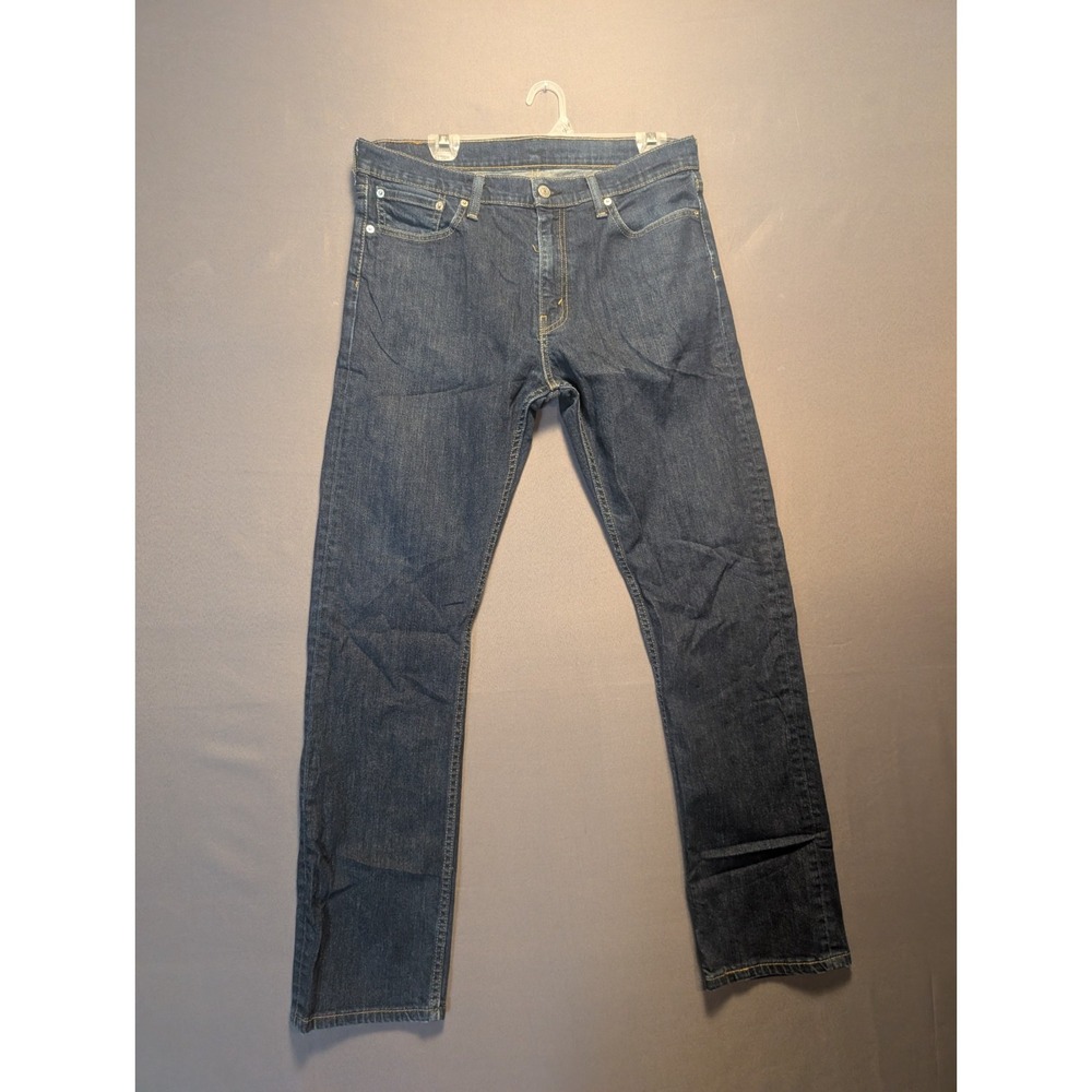 Levis 513 Slim Straight Jeans Mens 33x32 Blue Denim Dark Wash Streetwear